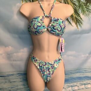 Women’s Heart Print Bikini by Wild Fable 
Size Medium